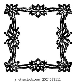  Desenho da borda floral do quadro do grunge