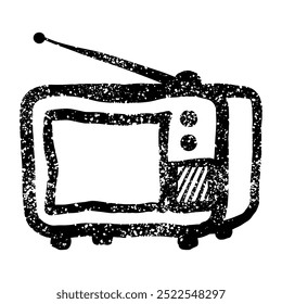 Desenho da televisão antiga grunge