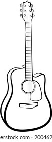 Drawing of a guitar. Just lines.