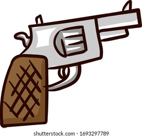 Ametralladora de dibujo, ilustración, vector sobre fondo blanco