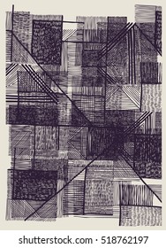 Dibujo de texturas de semitonos. Antecedentes Abstractos Dibujados A Mano. Ilustración vectorial