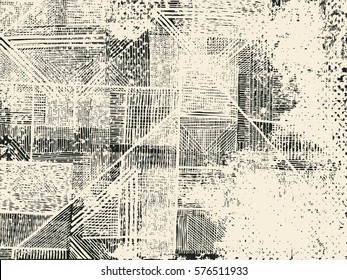 Dessin De Textures De Mi-Monnaie. Arrière-Plan Abstrait Dessiné À la Main. Illustration vectorielle