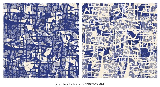 Drawing Halftone Textures Set. Hand Drawn Abstract Backgrounds. Vector Illustration