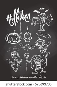 Drawing halloween character design.