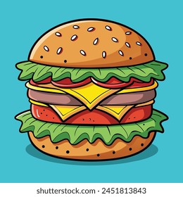 A drawing of a hamburger