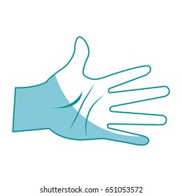 drawing hand man palm showing five finger