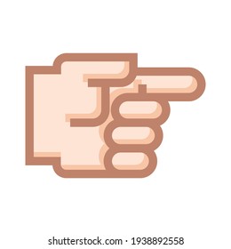 Drawing of hand with an open finger. Hand with a stylized open finger. Hand icon with an open finger.