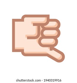 Dibujo de la mano con el pulgar y 3 dedos cerrados. Mano con pulgar y 3 dedos cerrados. Icono con pulgar y 3 dedos cerrados.