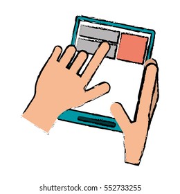 drawing hand touch tablet web page