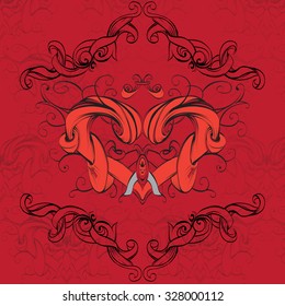 drawing hand vintage frame baroque elements for advertising in vintage style, vector ornament, to frame the logo for text