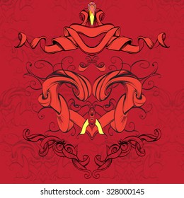 drawing hand vintage frame baroque elements for advertising in vintage style, vector ornament, to frame the logo for text
