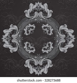 drawing hand vintage frame baroque elements for advertising in vintage style, vector ornament, to frame the logo for text