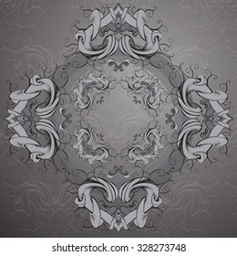 drawing hand vintage frame baroque elements for advertising in vintage style, vector ornament, to frame the logo for text