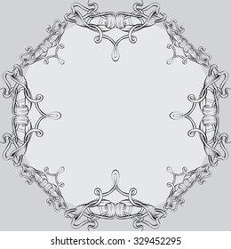 drawing hand vintage frame baroque elements for advertising in vintage style, vector ornament, to frame the logo for text