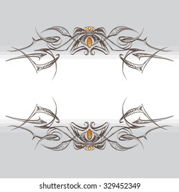drawing hand vintage frame baroque elements for advertising in vintage style, vector ornament, to frame the logo for text