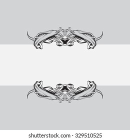 drawing hand vintage frame baroque elements for advertising in vintage style, vector ornament, to frame the logo for text