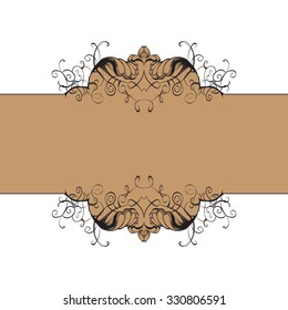 drawing hand vintage frame baroque elements for advertising in vintage style, vector ornament, to frame the logo for text