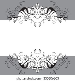 drawing hand vintage frame baroque elements for advertising in vintage style, vector ornament, to frame the logo for text