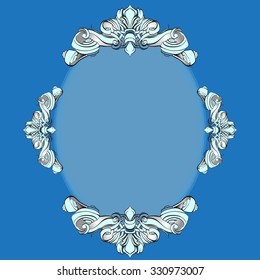 drawing hand vintage frame baroque elements for advertising in vintage style, vector ornament, to frame the logo for text