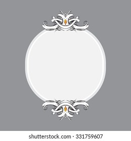 drawing hand vintage frame baroque elements for advertising in vintage style, vector ornament, to frame the logo for text