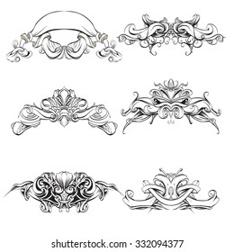 drawing hand vintage frame baroque elements for advertising in vintage style, vector ornament, to frame the logo for text
