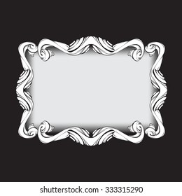 drawing hand vintage frame baroque elements for advertising in vintage style, vector ornament, to frame the logo for text