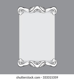 drawing hand vintage frame baroque elements for advertising in vintage style, vector ornament, to frame the logo for text