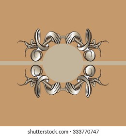 drawing hand vintage frame baroque elements for advertising in vintage style, vector ornament, to frame the logo for text