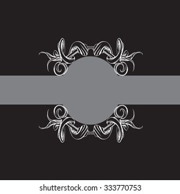 drawing hand vintage frame baroque elements for advertising in vintage style, vector ornament, to frame the logo for text