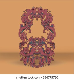 drawing hand vintage frame baroque elements for advertising in vintage style, vector ornament, to frame the logo for text