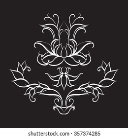 drawing hand vintage frame baroque elements for advertising in vintage style, vector ornament, to frame the logo for text