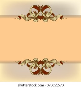 drawing hand vintage frame baroque elements for advertising in vintage style, vector ornament, to frame the logo or text scrolling list Black and white
