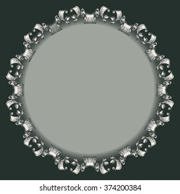 drawing hand vintage frame baroque elements for advertising in vintage style, vector ornament, to frame the logo or text scrolling list Black and white