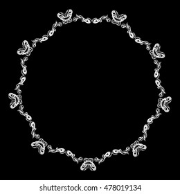 drawing hand vintage frame baroque elements for advertising in vintage style, ornament, to frame the logo or text scrolling list Black and white