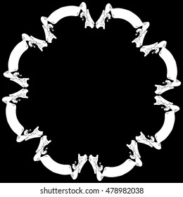 drawing hand vintage frame baroque elements for advertising in vintage style, ornament, to frame the logo or text scrolling list Black and white