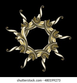drawing hand vintage frame baroque elements for advertising in vintage style, ornament, to frame the logo or text scrolling list Black and white