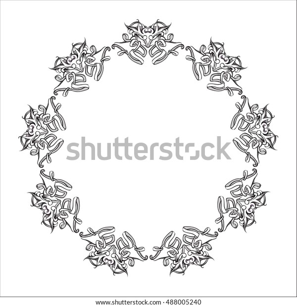 drawing hand vintage frame baroque elements for
advertising in vintage style, ornament, to frame the logo or text
scrolling list Black and
white