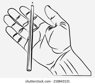 drawing hand visit pencil