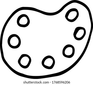 drawing hand-drawn paint palette school black and white doodle style