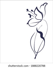 Drawing handmade digital fashion sketch vector graphics with floral spring pattern for design logo with  tulip 