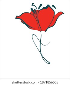
Drawing handmade fashion digital sketch vector graphics with floral spring pattern for design logo with  tulip 