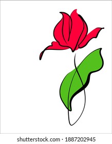 
Drawing handmade fashion digital sketch vector graphics with floral spring pattern for design logo with  tulip 