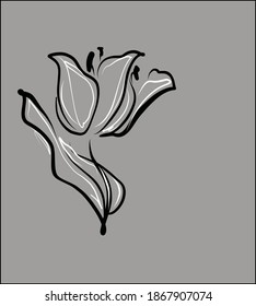 
Drawing handmade spring vector graphics background with floral pattern for design with  tulip 