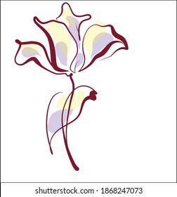 
Drawing handmade spring vector graphics background with floral pattern for design with  tulip 