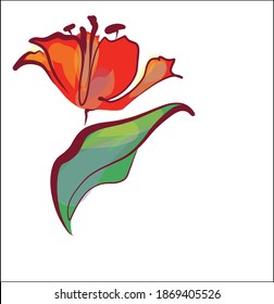 
Drawing handmade spring vector graphics background with floral pattern for design with  tulip 