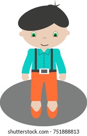 
Drawing of a happy man. Young man. Vector.