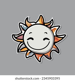 drawing of happy smiling sun vector illustration