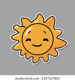 drawing of happy smiling sun vector illustration