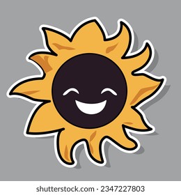 drawing of happy smiling sun vector illustration
