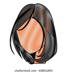 drawing head female no face hair style